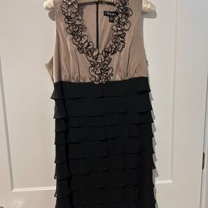 Party dress, black and tan  size 10